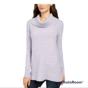 STYLE & Co Women's Lurex Cowl-Neck Sweater lilac